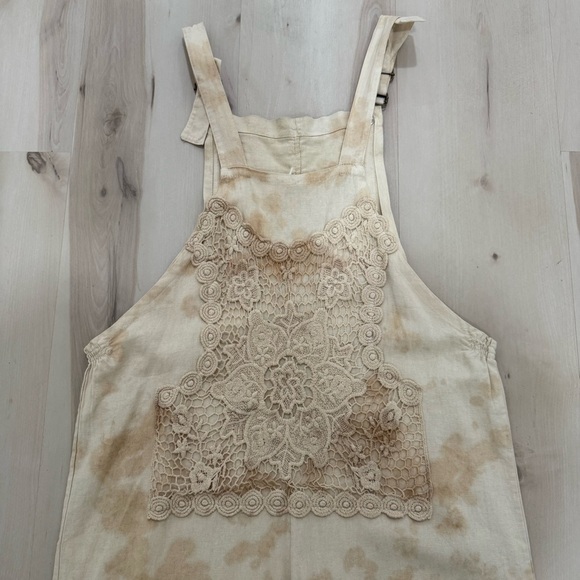 NWT Women's Medium Overalls Tan Cream Bohemian Crochet - Picture 10 of 16